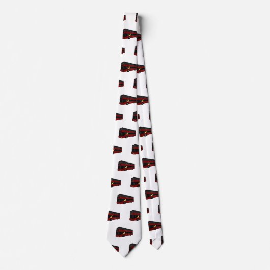 Dubbeldecker cartoon illustratie stropdas (Voorkant)