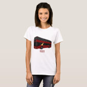 Dubbeldecker cartoon illustratie t-shirt (Voorkant volledig)