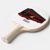 Dubbeldecker cartoon illustratie tafeltennisbatje (Voorkant Gekanteld)
