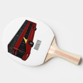 Dubbeldecker cartoon illustratie tafeltennisbatje (Zijkant)