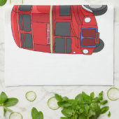 Dubbeldecker cartoon illustratie theedoek (Gevouwen)