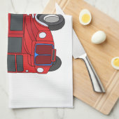 Dubbeldecker cartoon illustratie theedoek (Quarter Fold)