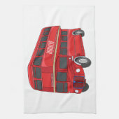 Dubbeldecker cartoon illustratie theedoek (Verticaal)