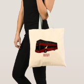 Dubbeldecker cartoon illustratie tote bag (Voorkant (product))