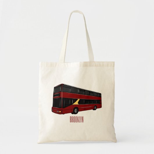 Dubbeldecker cartoon illustratie tote bag (Voorkant)