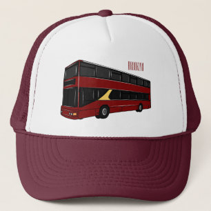 Dubbeldecker cartoon illustratie trucker pet