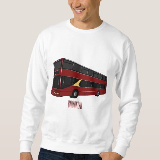 Dubbeldecker cartoon illustratie trui (Voorkant)