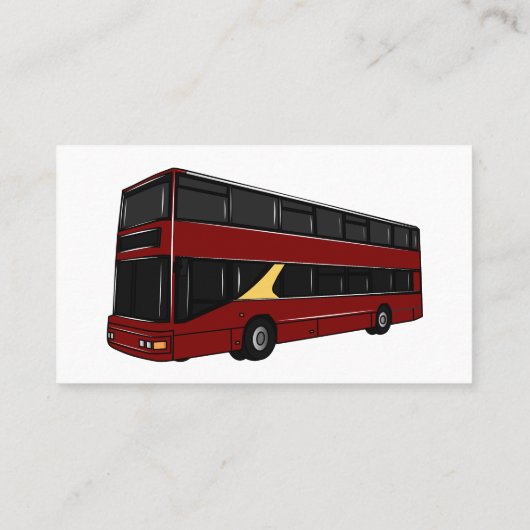 Dubbeldecker cartoon illustratie visitekaartje (Achterkant)