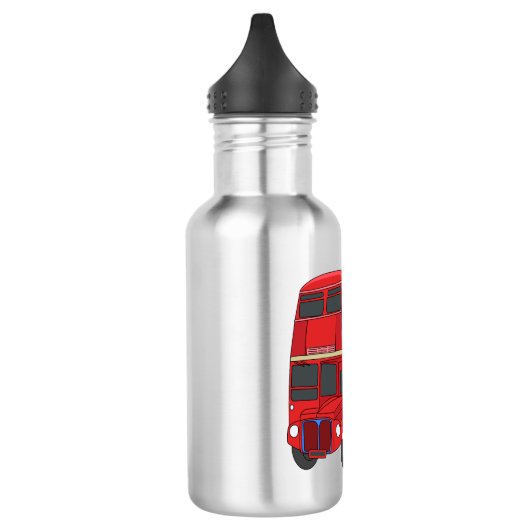 Dubbeldecker cartoon illustratie waterfles  (Links)