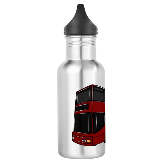 Dubbeldecker cartoon illustratie waterfles  (Links)