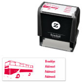 Dubbeldecker cartoon illustratie  zelfinktende stempel (In situ)