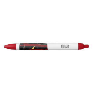 Dubbeldecker cartoon illustratie zwarte inkt pen