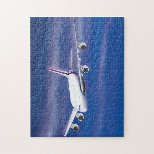 Dubbeldecker commercieel vliegtuig legpuzzel (Verticaal)