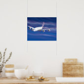 Dubbeldecker commercieel vliegtuig poster (Keuken)