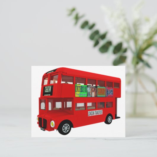 Dubbeldeckerbus Briefkaart (Staand voorkant)