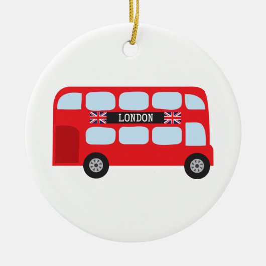 Dubbeldeckerbus in Londen Keramisch Ornament (Voorkant)