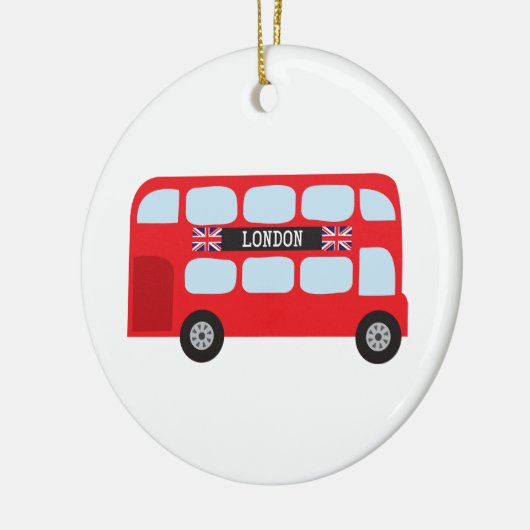 Dubbeldeckerbus in Londen Keramisch Ornament (Links)