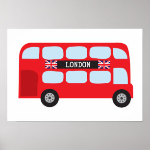 Dubbeldeckerbus in Londen Poster