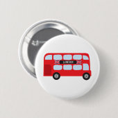 Dubbeldeckerbus in Londen Ronde Button 5,7 Cm (Voorkant /achterkant)