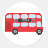 Dubbeldeckerbus in Londen Ronde Sticker (Voorkant)