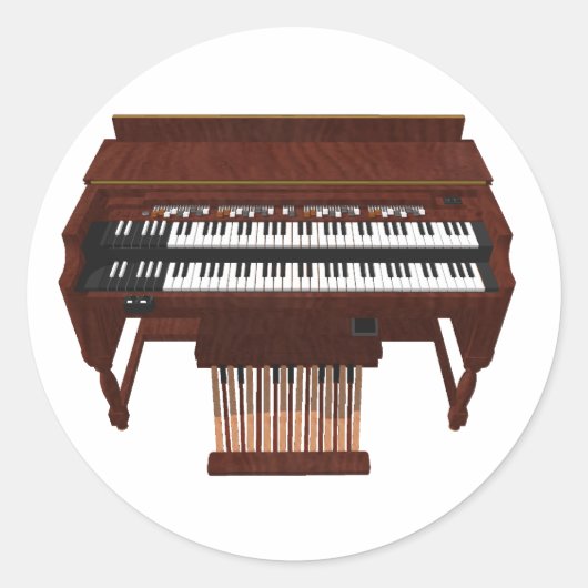 Dubbeldeckerorgaan: 3D-model: Ronde Sticker (Voorkant)