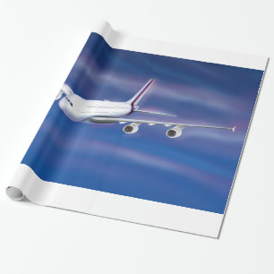Dubbeldekker Commercieel Vliegtuig Cadeaupapier