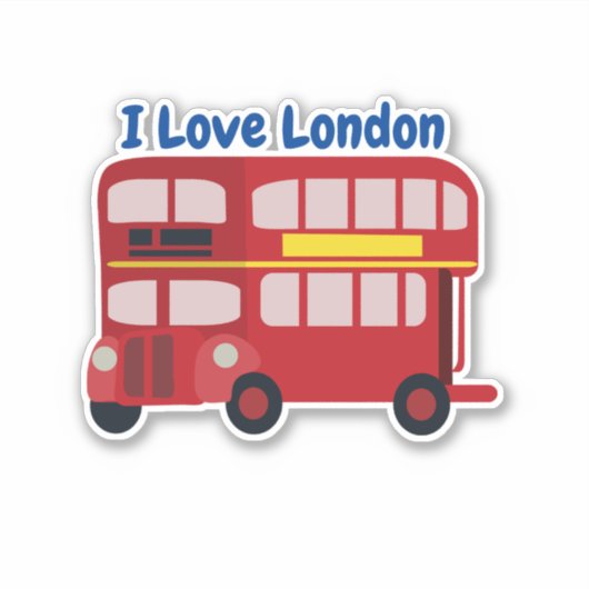 Dubbeldekker London Red Bus Sticker (Voorkant)