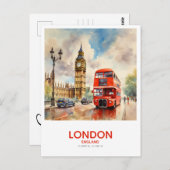 Dubbeldekker Rijden door Big Ben - Save the Date Briefkaart (Voorkant / Achterkant)