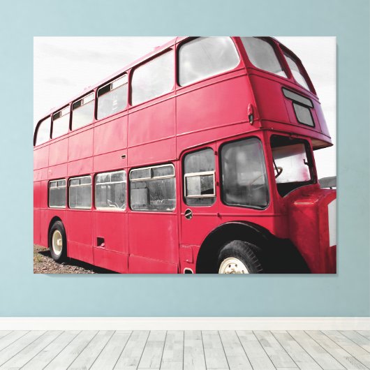 Dubbeldeksbus Canvas Afdruk (Insitu (Houten vloer))