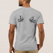 Dubbeldunne, grijze mannen T-shirt (Achterkant)