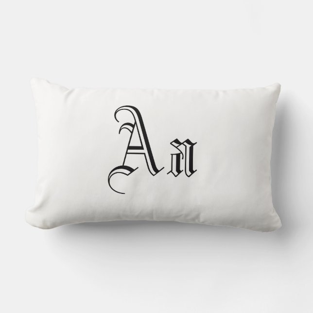 Dubbele A-monogram in zwart-wit Kussen (Voorkant)