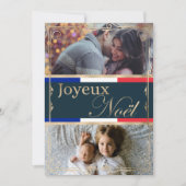 Dubbele aangepaste foto Joyeux Noël Frans Kerstmis Feestdagenkaart (Voorkant)