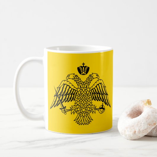 Dubbele adelaar Byzantine en Christelijk Embleem Koffiemok (Met donut)