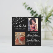 Dubbele Afstudeerfeest 2 Foto's Save The Date (Staand voorkant)