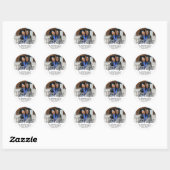 Dubbele afstudeerfeest Gezamenlijke foto Dank u Ronde Sticker (Vel)