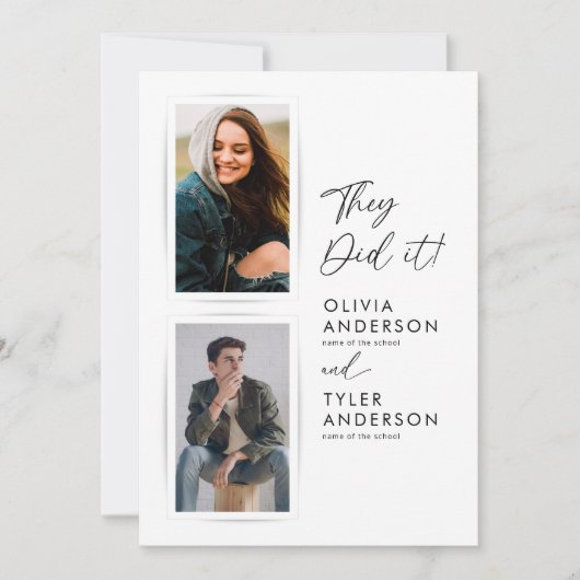 Dubbele afstudeerfoto-aankondiging aankondiging (Voorkant)