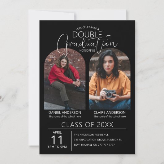 Dubbele Afstuderen Uitnodiging van het Afstuderen  (Voorkant)