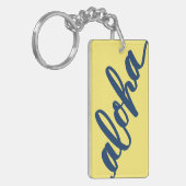 Dubbele Aloha-Sleutelhanger met Punahou-kleuren Sleutelhanger (Voorkant Links)