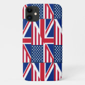 Dubbele Amerikaanse staatsburger en Britse vlag Case-Mate iPhone Case (Achterkant)