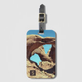 Dubbele Arch Desert Foto met Monogram Bagagelabel (Voorkant (verticaal))
