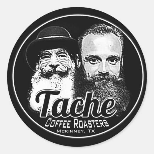 Dubbele baard ronde sticker (Voorkant)