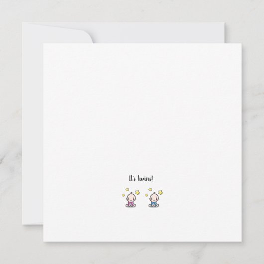 dubbele baby - felicitaties , nieuwe tweeling  kaart (Achterkant)