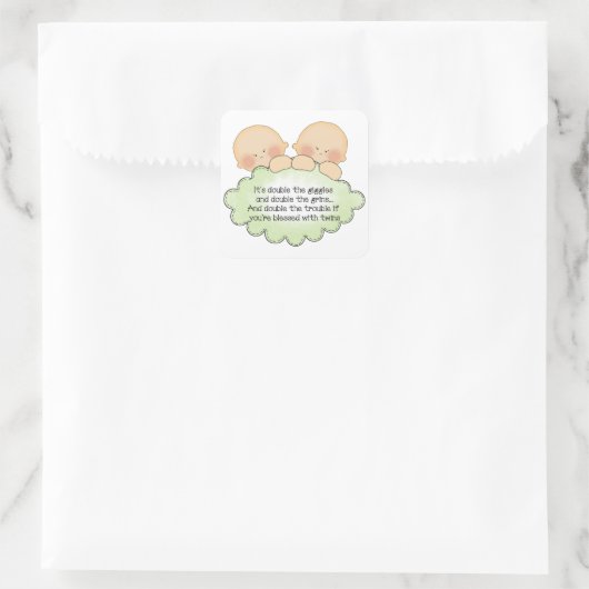 Dubbele baby gedicht met sticker (Tas)