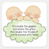 Dubbele baby gedicht met sticker (Voorkant)
