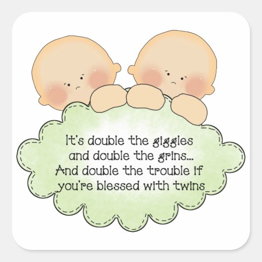 Dubbele baby gedicht met sticker (Voorkant)