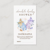 Dubbele Baby Shower Cute Luier Raffle Informatiekaartje (Voorkant)