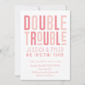 Dubbele Baby shower met tweekleppige jongen/meisje Kaart (Voorkant)