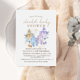Dubbele baby shower uitnodiging Cute moderne baby 