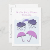 Dubbele Baby shower Uitnodiging Kaarten (Voorkant / Achterkant)