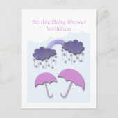 Dubbele Baby shower Uitnodiging Kaarten (Voorkant)